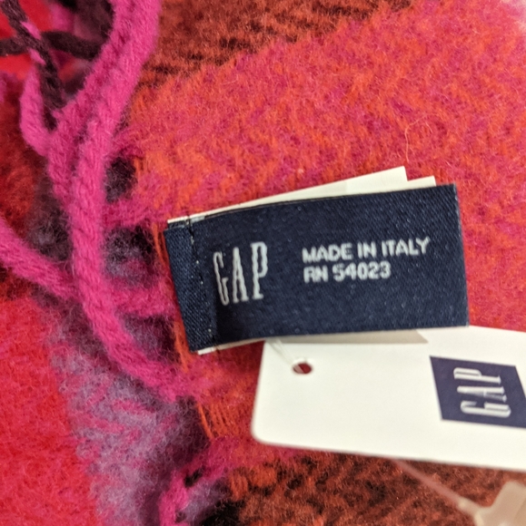NWT GAP 2000s Wool Blend Plaid Scarf Made in Italy - Picture 2 of 2